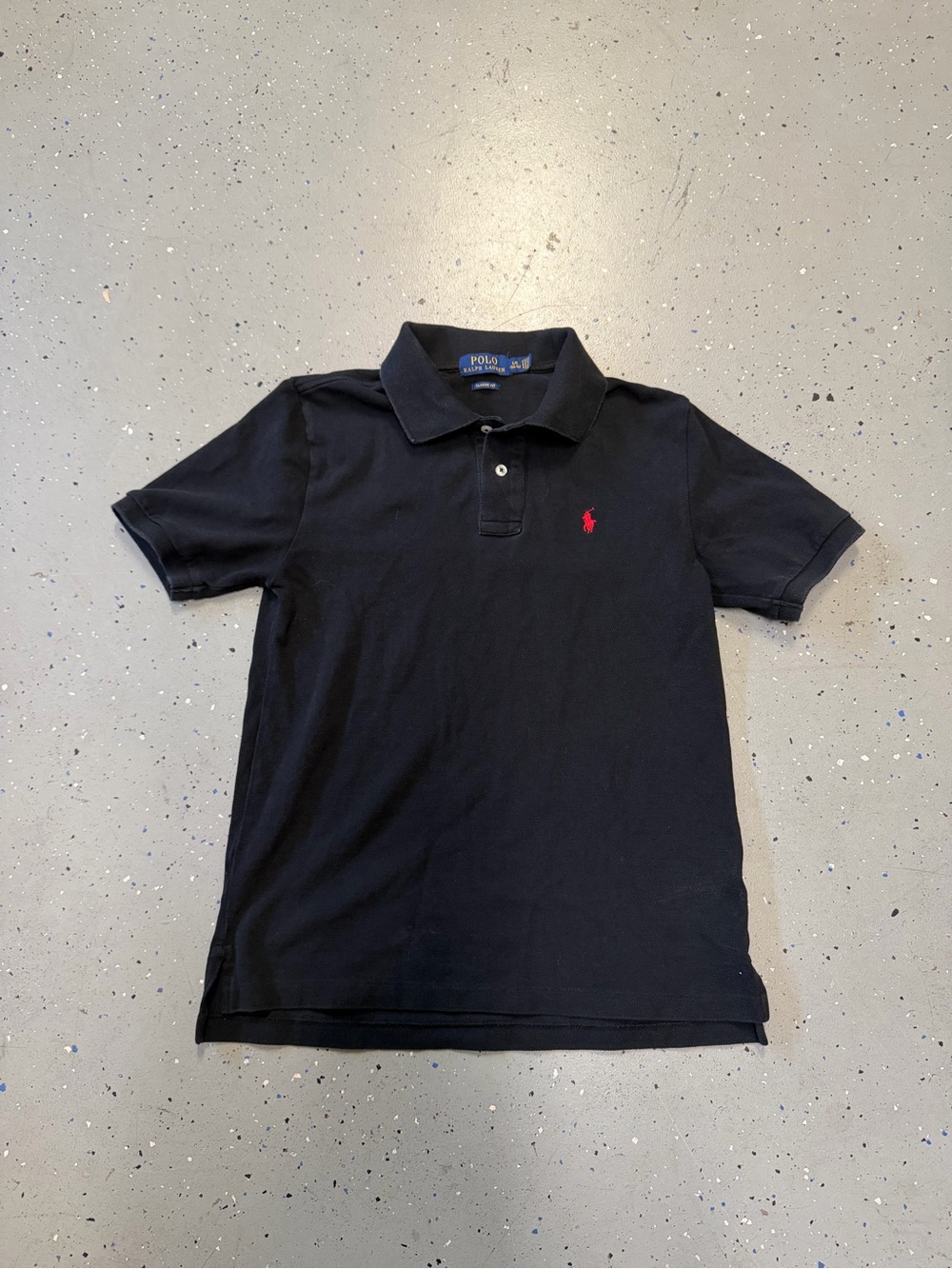 Polo Ralph Lauren Boys Navy Classic Fit Short Sleeve Logo Polo Shirt L 14-16